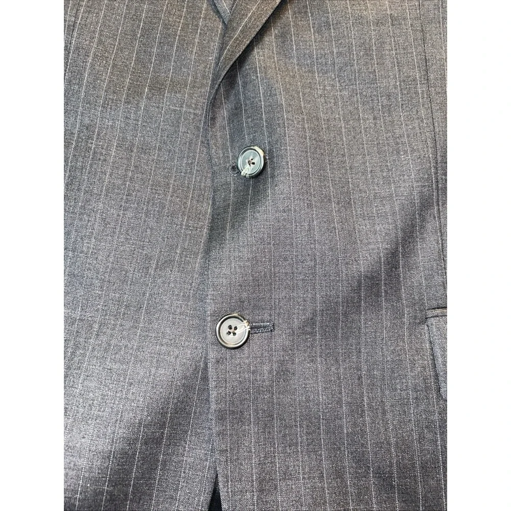 Lauren Ralph‎ Lauren Wool Blazer 42R Gray Pinstripe Sport Coat Mens